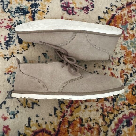 UGG Mens Lace Up Round Toe Maksim Chukka Boots Size 10 Gray Wool Sherpa NWOB - Picture 4 of 11